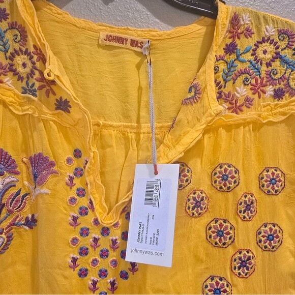 NWT Johnny Was JWLA Biya 3J Workshop Lafaret Embroidered Monserrat Top Blouse M - Picture 5 of 6